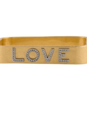 Tory Burch Gold-tone 'LOVE' Crystal Pavé Bangle